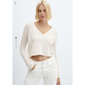 Mango Billy Paillettes Knit Cardigan S